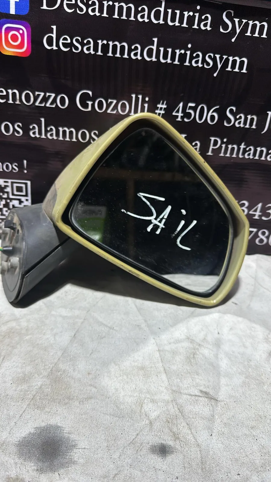 Espejo Retrovisor Derecho Chevrolet Sail · OEM es0026 · compatible Chevrolet Sail · usado bueno · Repuesto Verde