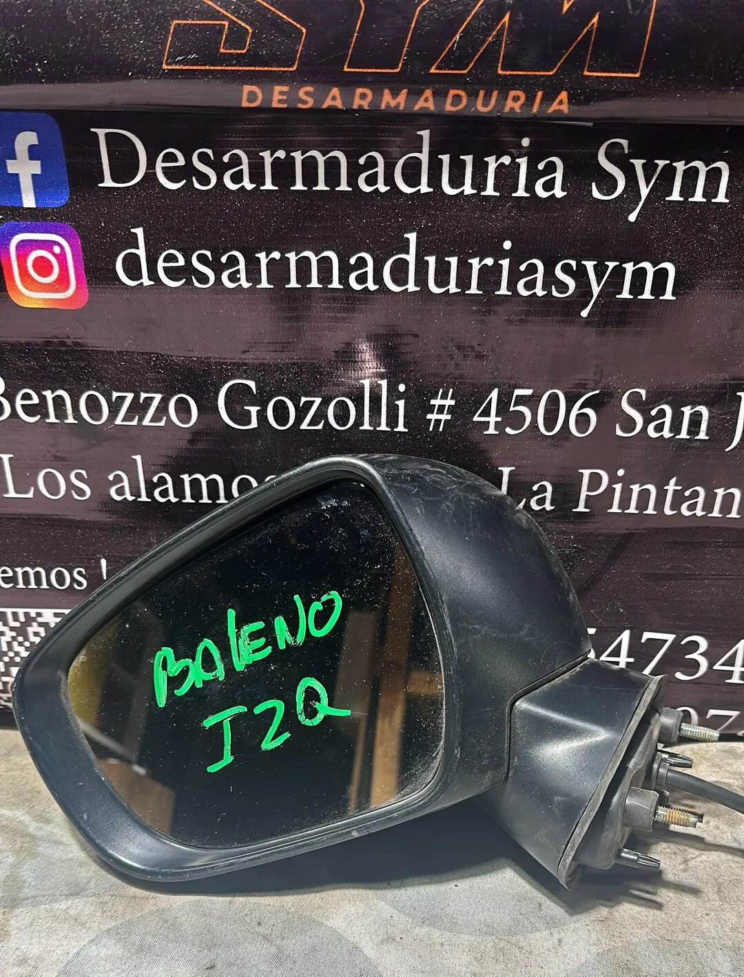 Espejo Retrovisor Izquierdo Suzuki Baleno · OEM es0075 · compatible Suzuki Baleno · usado bueno · Repuesto Verde