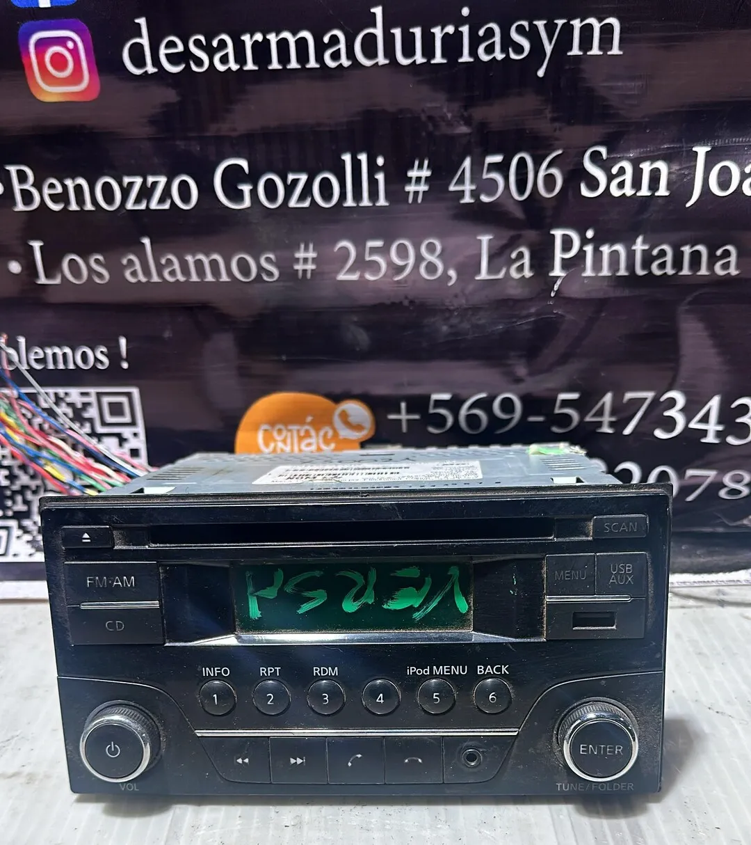 Radio Nissan Versa · OEM xs0022-xs0023-xs0024-xs0025 · compatible Nissan Versa · usado bueno · Repuesto Verde